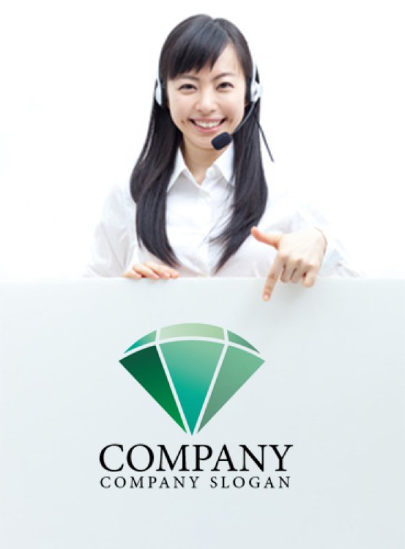 画像3: ダイヤ・宝石・輝き・扇・ロゴ・マークデザイン191 (3)