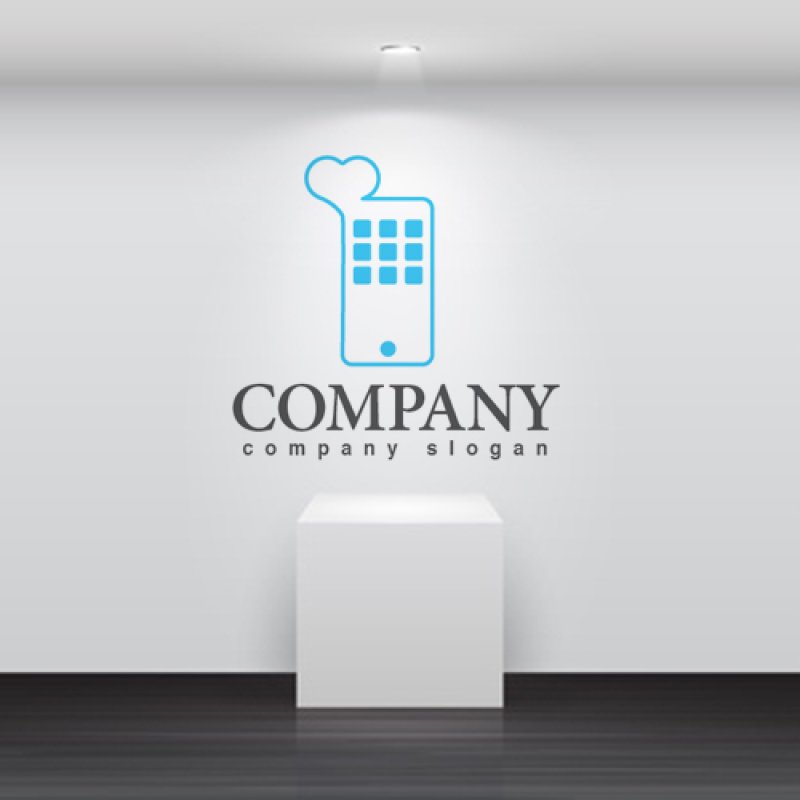 画像2: 携帯・ハート・スマートフォン・ロゴ・マークデザイン227 (2)