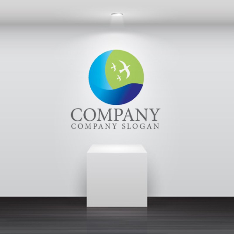 画像5: 海・波・鳥・地球・輪・ロゴ・マークデザイン1006 (5)