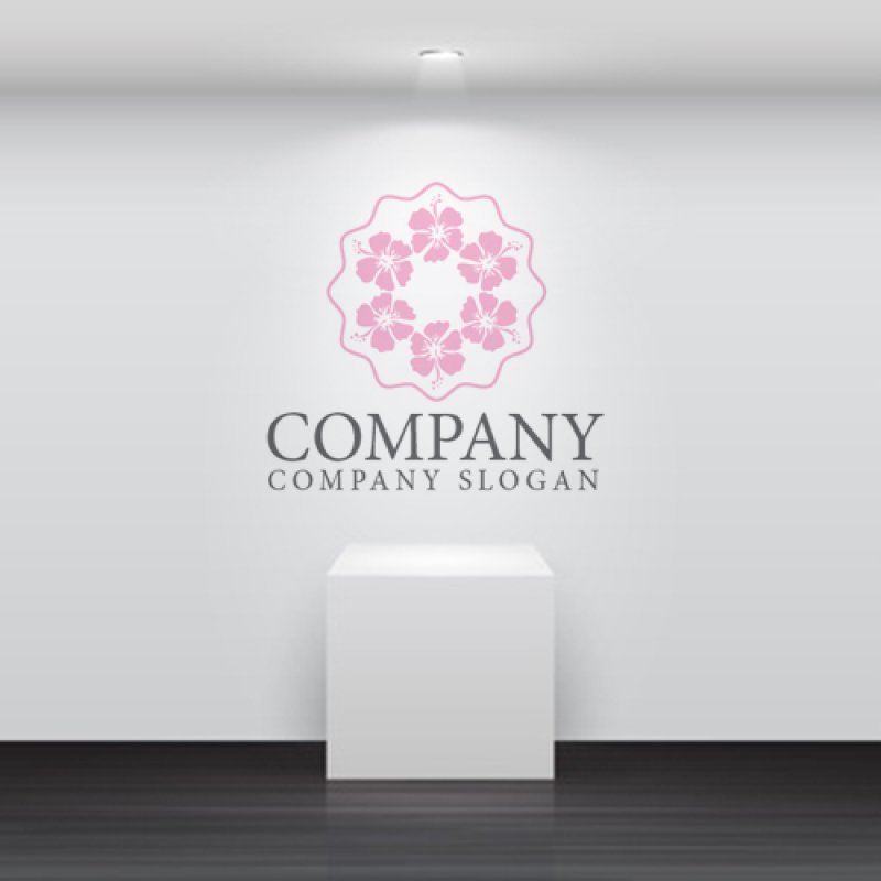 画像5: 花・ハイビスカス・輪・ロゴ・マークデザイン1015 (5)