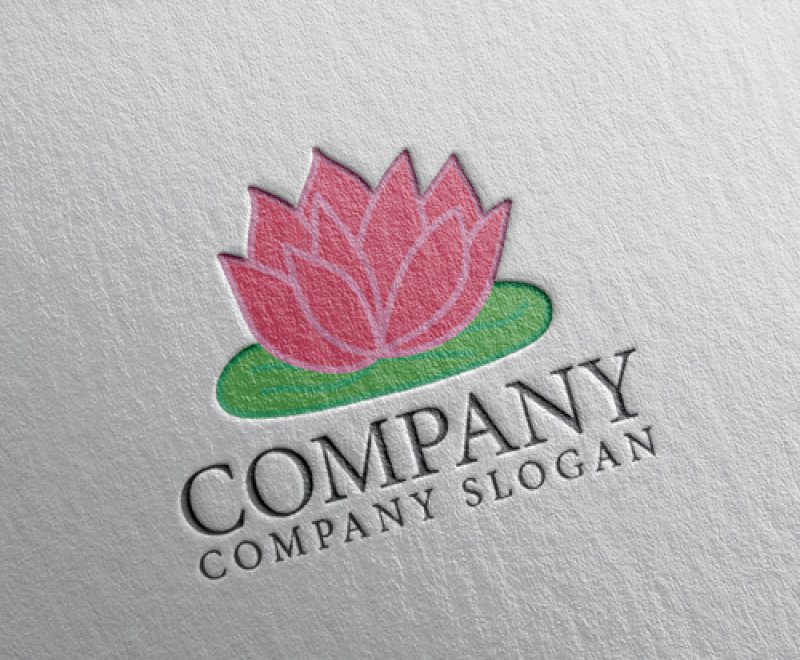 画像2: 花・葉・ハス・ロゴ・マークデザイン1019 (2)