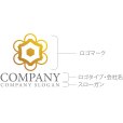画像10: 花・六角形・金色・ロゴ・マークデザイン1080