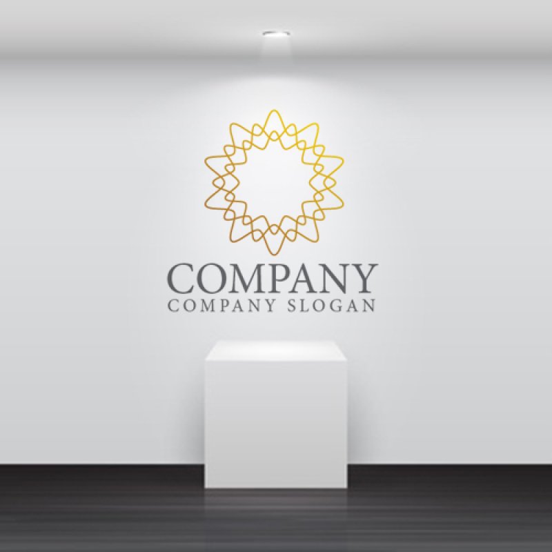 画像5: 花・広がり・金色・ロゴ・マークデザイン1082 (5)