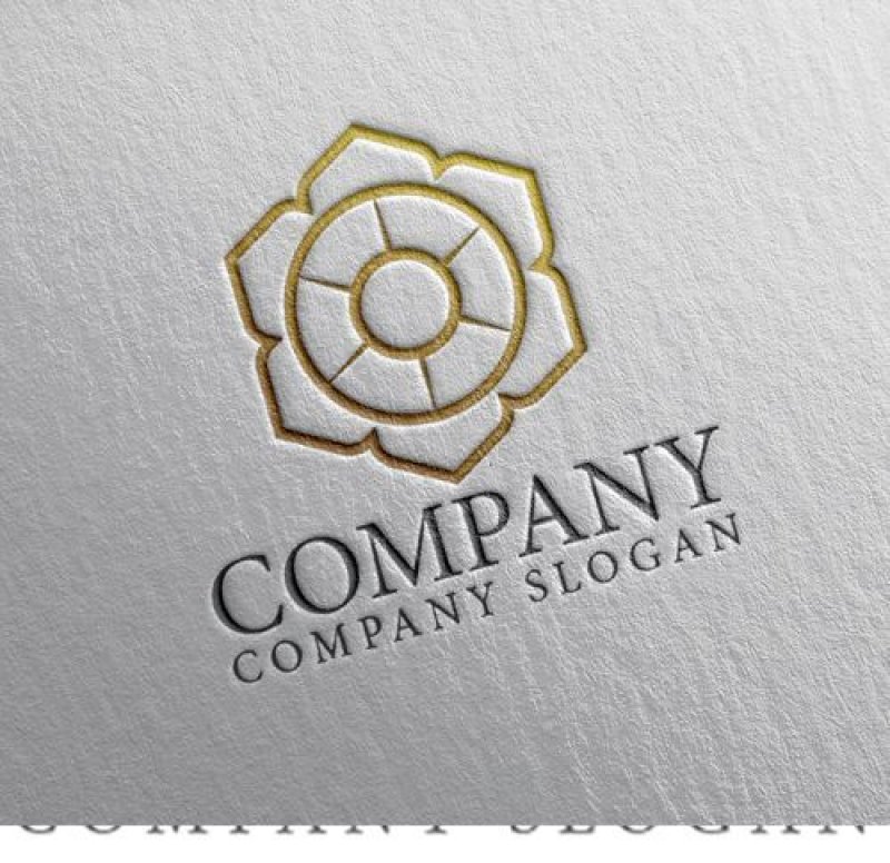 画像2: 花・六角形・金色・ロゴ・マークデザイン1085 (2)