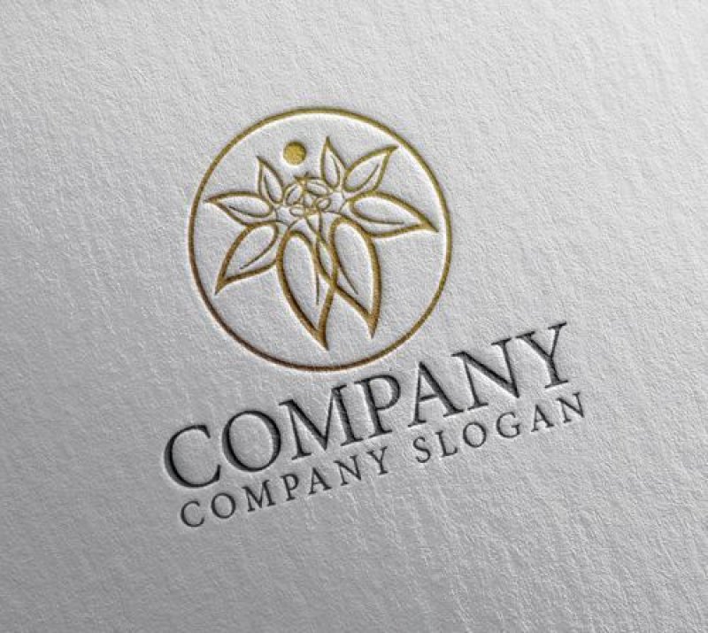 画像2: 花・輪・金色・ロゴ・マークデザイン1090 (2)