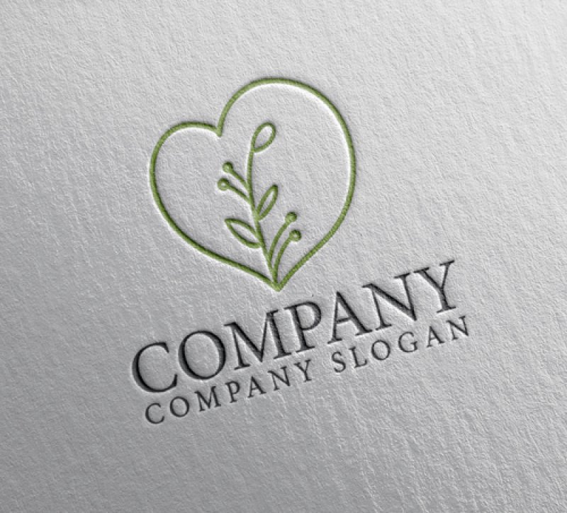 画像2: 葉・ハート・枝・ロゴ・マークデザイン1103 (2)