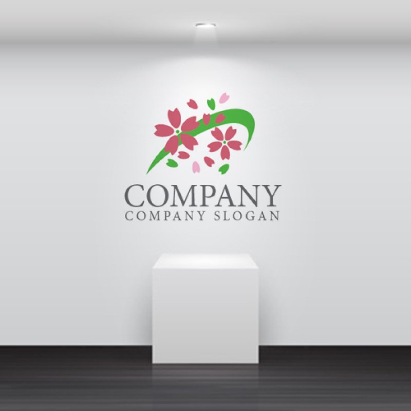 画像5: 桜・曲線・ロゴ・マークデザイン1149 (5)