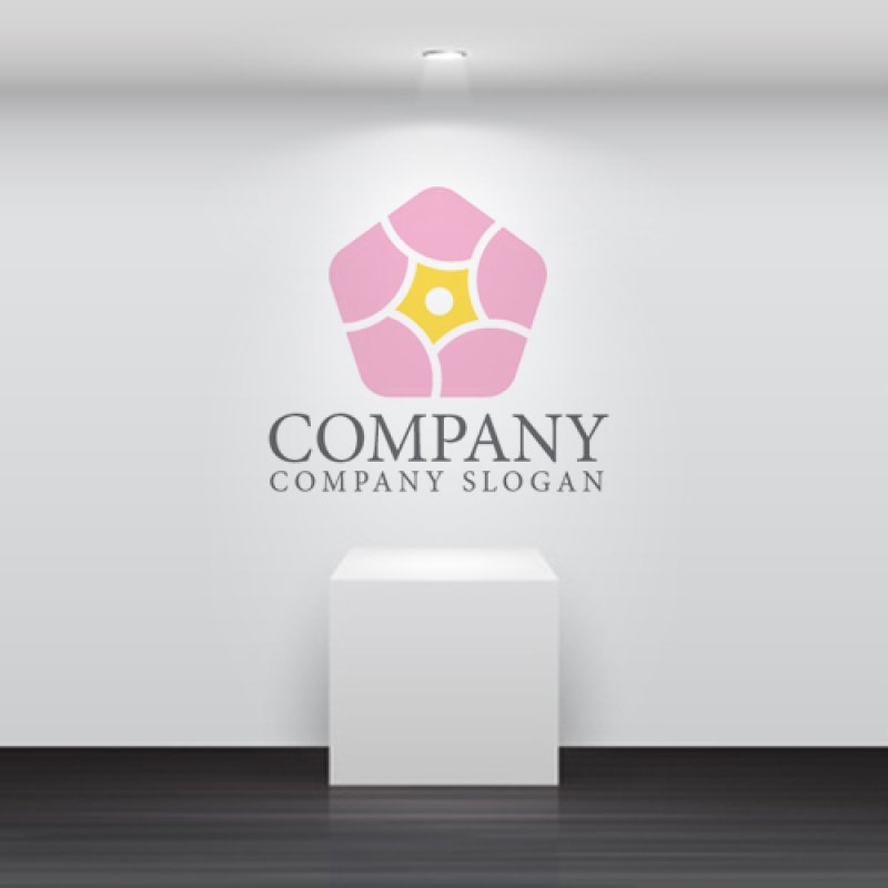 画像5: 花・五角形・ロゴ・マークデザイン1157 (5)