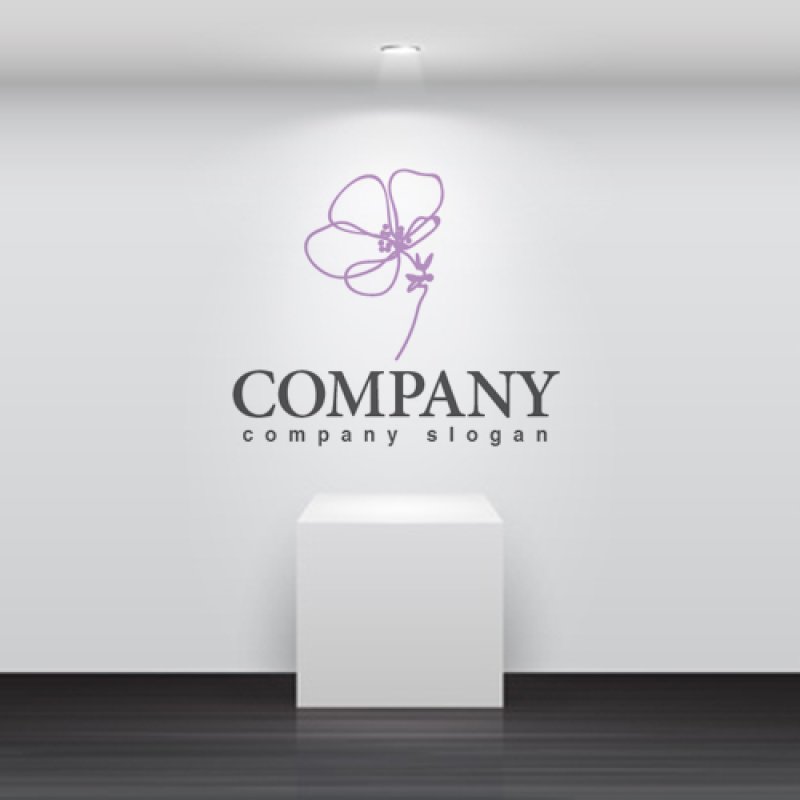 画像5: 花・スミレ・線画・ロゴ・マークデザイン1174 (5)