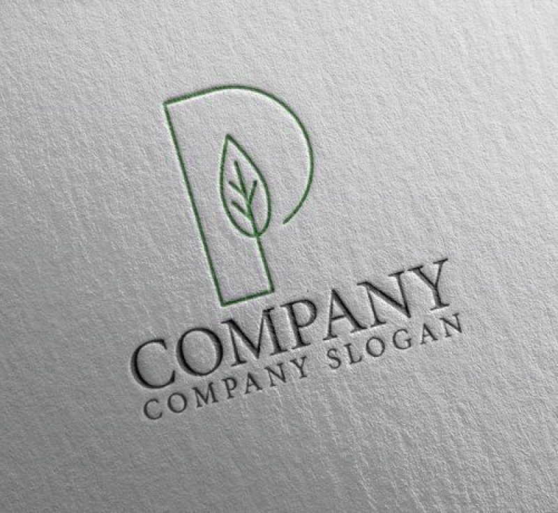 画像2: 葉・P・アルファベット・ロゴ・マークデザイン1245 (2)