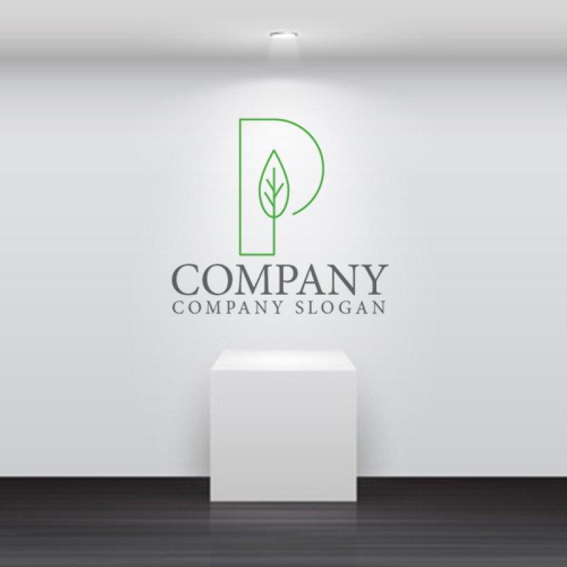 画像5: 葉・P・アルファベット・ロゴ・マークデザイン1245 (5)