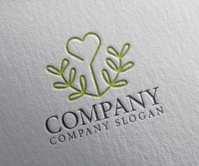 画像2: 葉・ハート・成長・ロゴ・マークデザイン1260 (2)