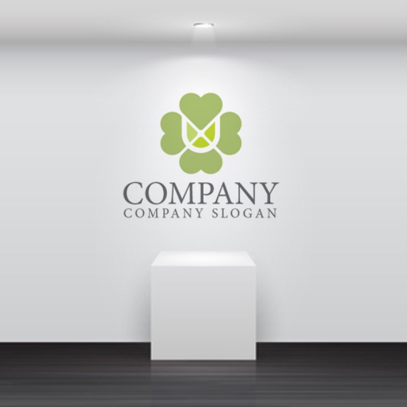 画像5: 葉・U・四つ葉・アルファベット・ロゴ・マークデザイン1267 (5)