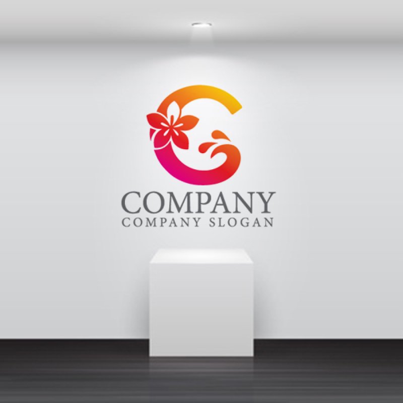 画像5: 花・プルメリア・ハワイ・波・C・グラデーション・ロゴ・マークデザイン1297 (5)