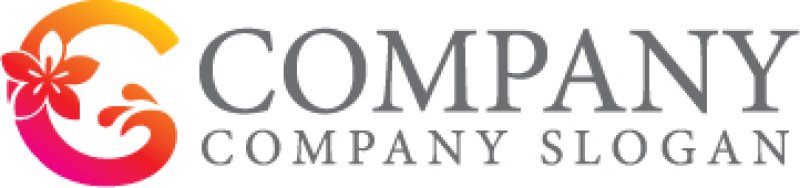 画像7: 花・プルメリア・ハワイ・波・C・グラデーション・ロゴ・マークデザイン1297 (7)