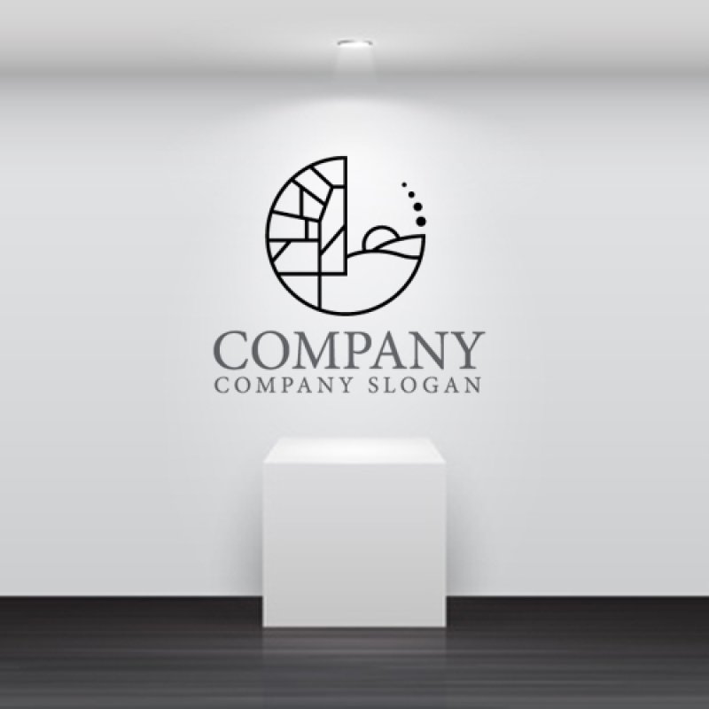 画像5: 木・丘・輪・日の出・ロゴ・マークデザイン1302 (5)