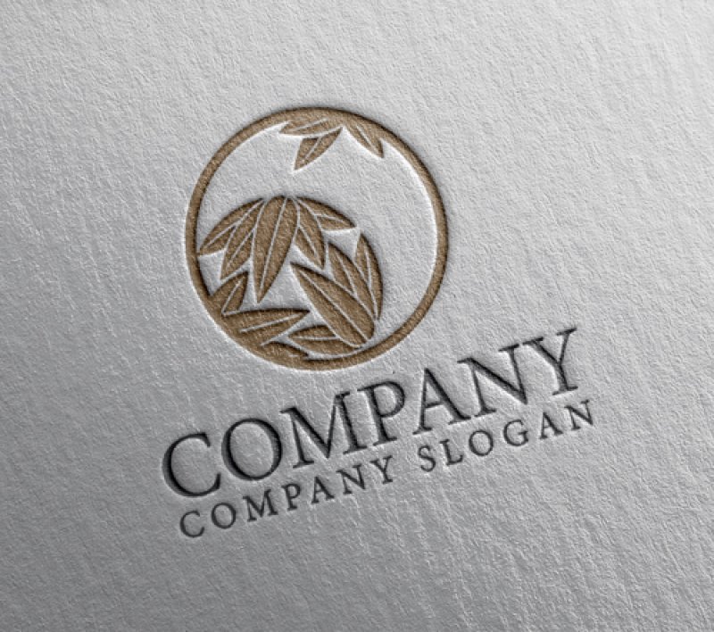 画像3:  笹・葉・輪・和風・ロゴ・マークデザイン1311 (3)