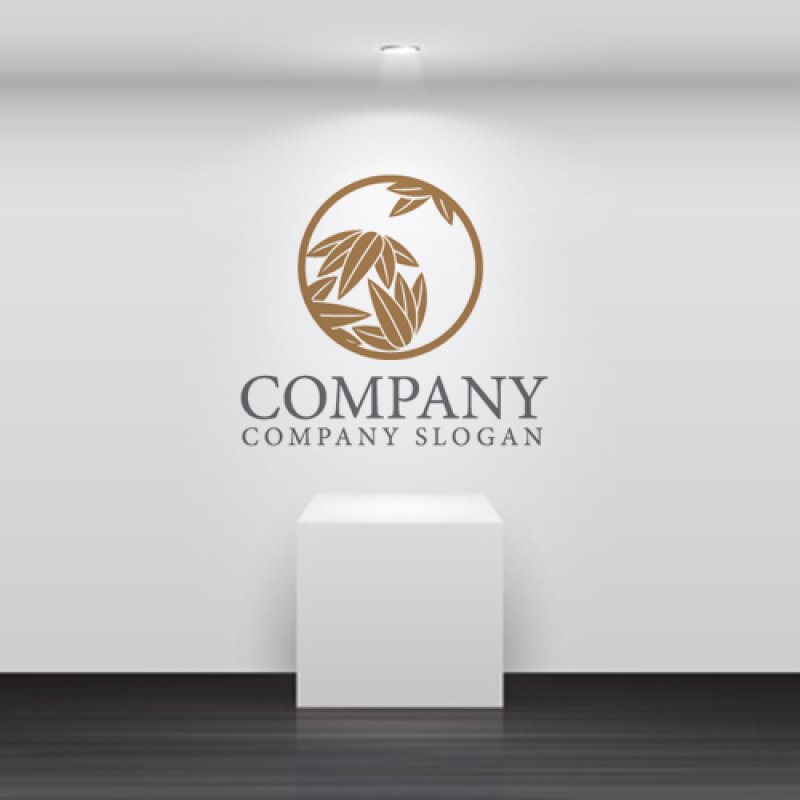 画像5:  笹・葉・輪・和風・ロゴ・マークデザイン1311 (5)