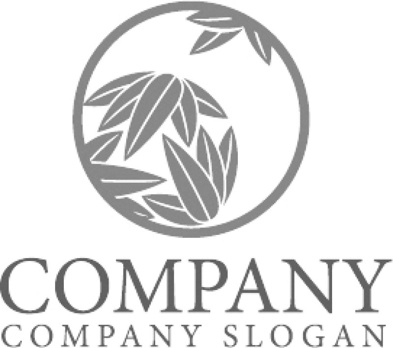 画像6:  笹・葉・輪・和風・ロゴ・マークデザイン1311 (6)