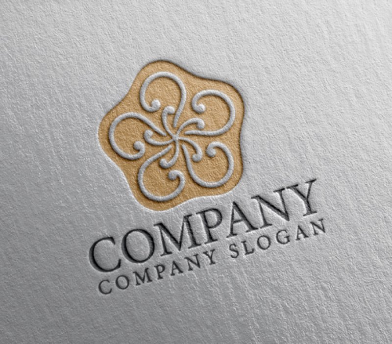 画像2: 五角形・花・渦・和風・ロゴ・マークデザイン1328 (2)