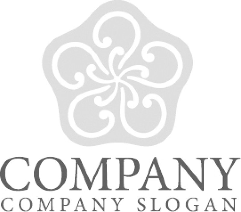 画像6: 五角形・花・渦・和風・ロゴ・マークデザイン1328 (6)