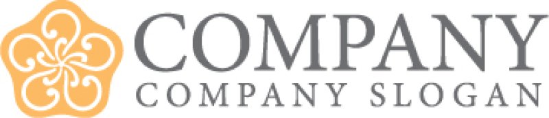 画像7: 五角形・花・渦・和風・ロゴ・マークデザイン1328 (7)