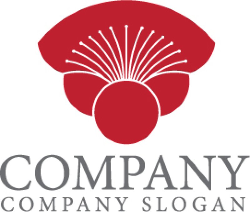 画像1: 花・椿・和・ロゴ・マークデザイン1343 (1)