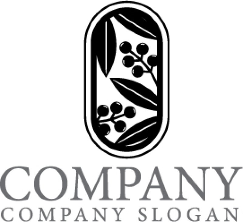 画像1: 葉・実・和・南天・ロゴ・マークデザイン1345 (1)