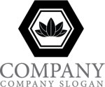 画像1: 葉・六角形・和・笹・ロゴ・マークデザイン1347 (1)