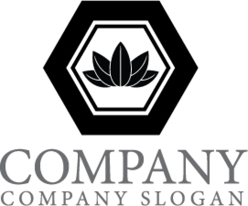 画像1: 葉・六角形・和・笹・ロゴ・マークデザイン1347 (1)