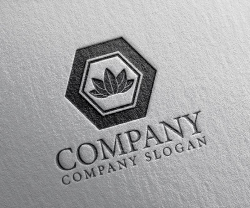 画像2: 葉・六角形・和・笹・ロゴ・マークデザイン1347 (2)