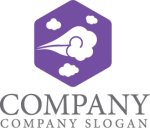 画像1: 雲・風・六角形・和風・ロゴ・マークデザイン1354 (1)