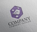 画像2: 雲・風・六角形・和風・ロゴ・マークデザイン1354 (2)