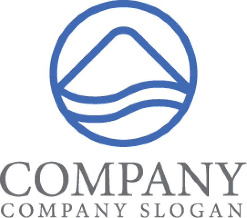 画像1: 山・輪・湖・ロゴ・マークデザイン1355 (1)