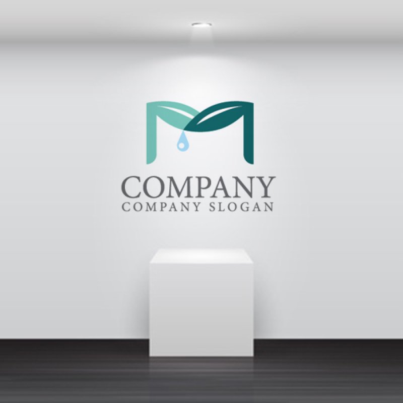 画像5: 葉・M・水滴・アルファベット・ロゴ・マークデザイン1360 (5)