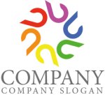 画像1: 花・太陽・虹色・U・アルファベット・ロゴ・マークデザイン1363 (1)