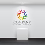 画像5: 花・太陽・虹色・U・アルファベット・ロゴ・マークデザイン1363 (5)