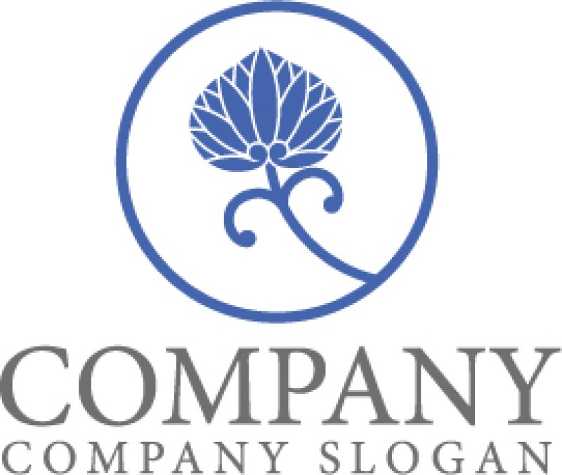 画像1: 葉・つる・輪・和風・ロゴ・マークデザイン1365 (1)