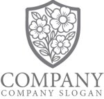 画像1: 花・盾・調和・ロゴ・マークデザイン1369 (1)