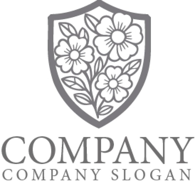 画像1: 花・盾・調和・ロゴ・マークデザイン1369 (1)