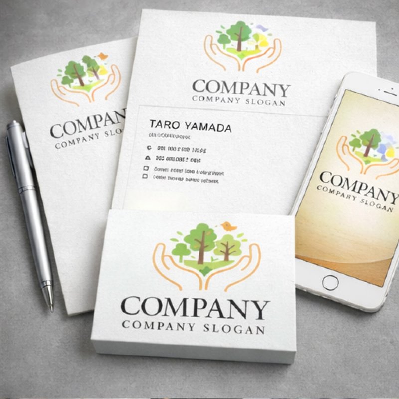 画像3: 手・森・鳥・保護・アルファベット・ロゴ・マークデザイン1370 (3)