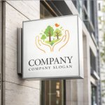 画像5: 手・森・鳥・保護・アルファベット・ロゴ・マークデザイン1370 (5)