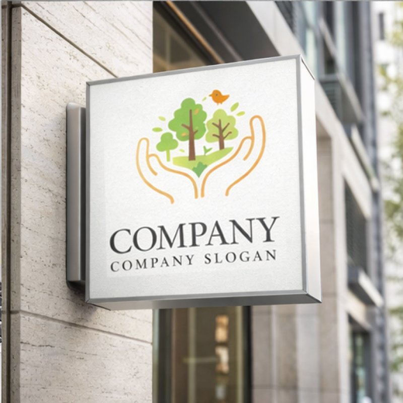 画像5: 手・森・鳥・保護・アルファベット・ロゴ・マークデザイン1370 (5)