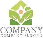 画像1: 葉・家・太陽・実・ロゴ・マークデザイン1371 (1)