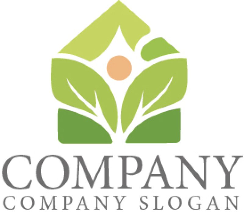 画像1: 葉・家・太陽・実・ロゴ・マークデザイン1371 (1)