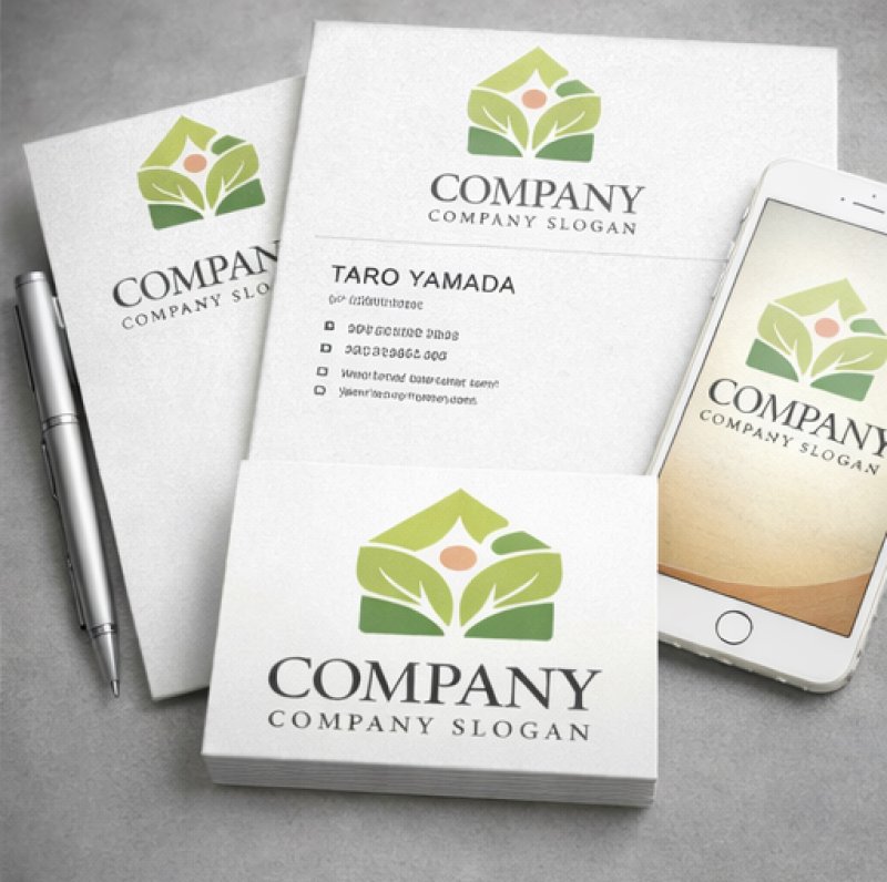 画像3: 葉・家・太陽・実・ロゴ・マークデザイン1371 (3)