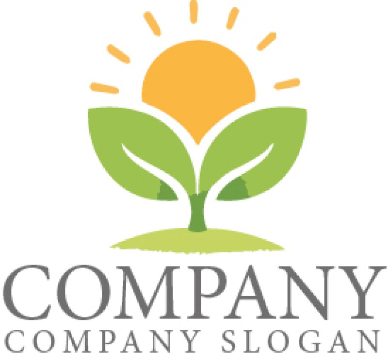 画像1: 太陽・葉・成長・ロゴ・マークデザイン1373 (1)
