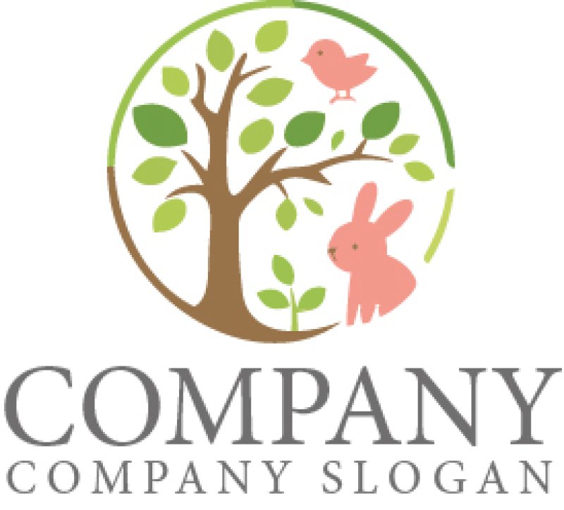 画像1: 輪・葉・木・うさぎ・鳥・ロゴ・マークデザイン1374 (1)