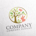 画像2: 輪・葉・木・うさぎ・鳥・ロゴ・マークデザイン1374 (2)