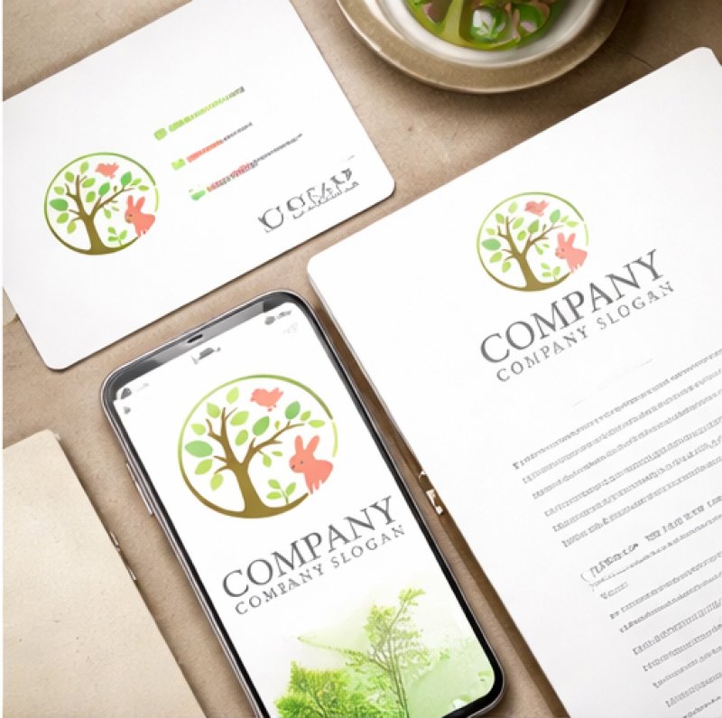 画像3: 輪・葉・木・うさぎ・鳥・ロゴ・マークデザイン1374 (3)